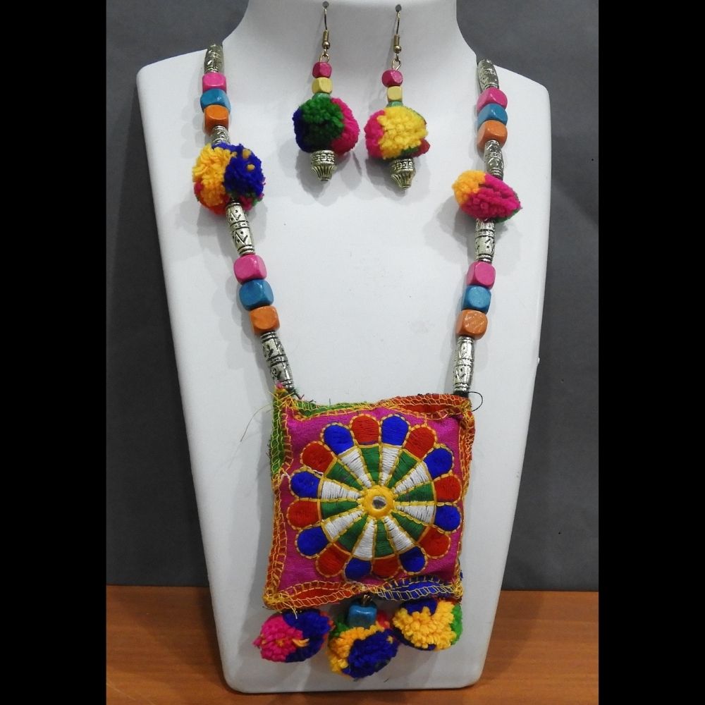 JewelMaze Traditional Oxidised Necklace Set for Navratri