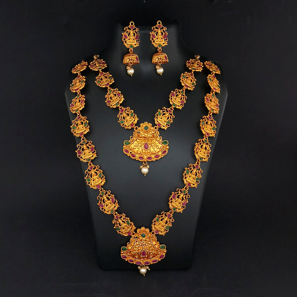 JewelMaze Traditional Long and short Necklace set