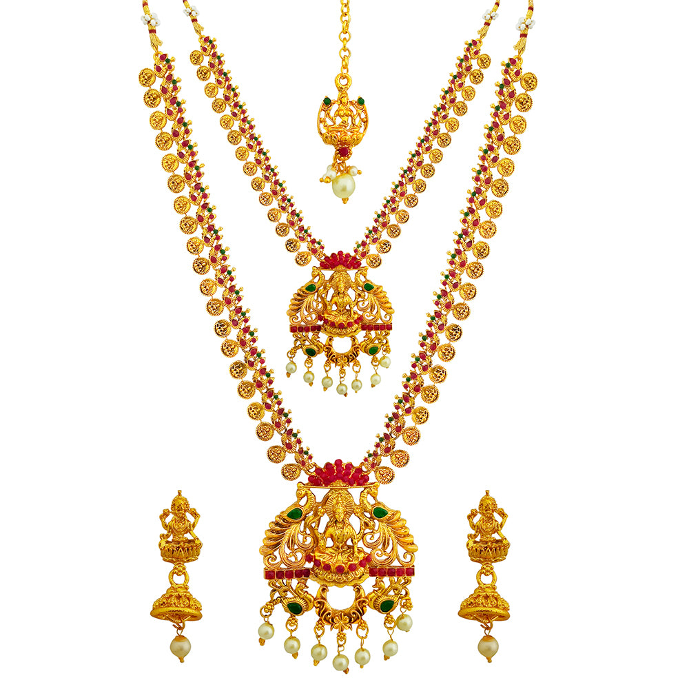 JewelMaze Traditional Temple Necklace set for women