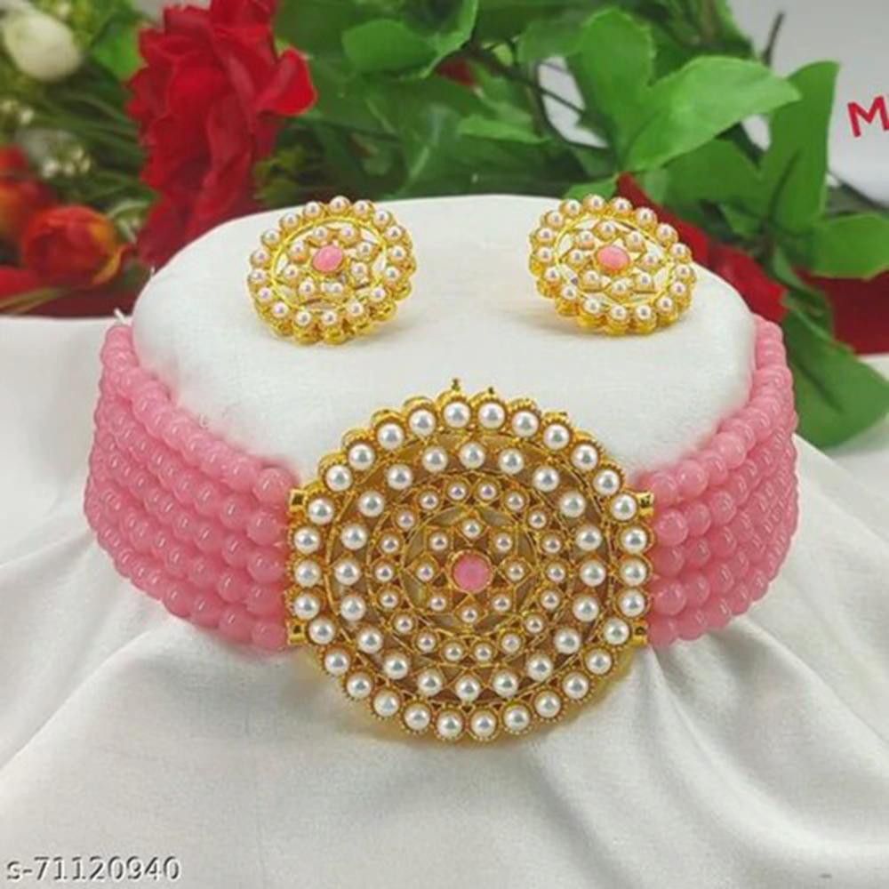 JewelMaze Elegant Pearl Designer Choker Necklace Set