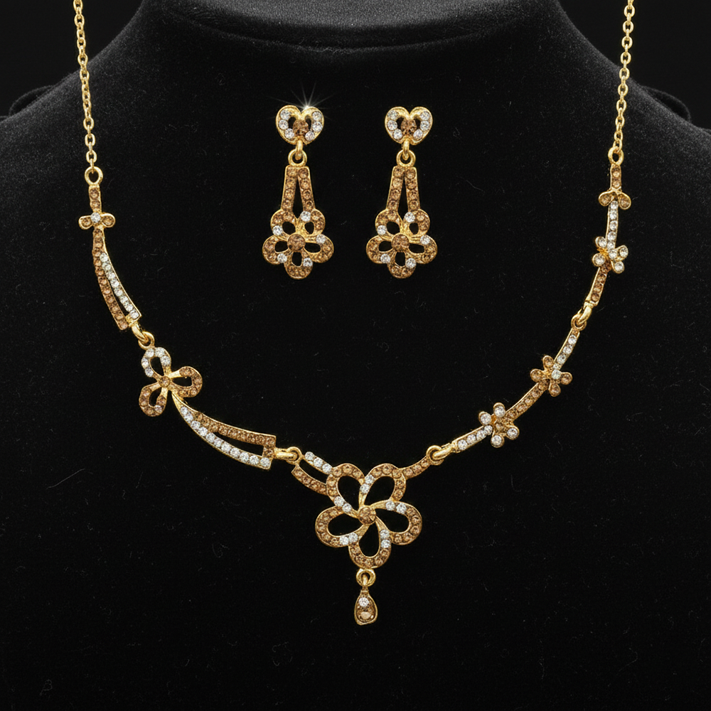 JewelMaze Sparkling Austrian Stone Necklace Set