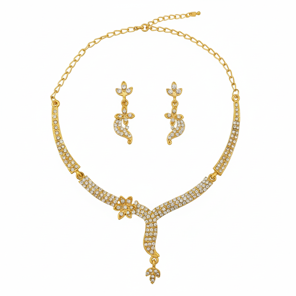 JewelMaze Shimmering Gold Plated Austrian Stone Set