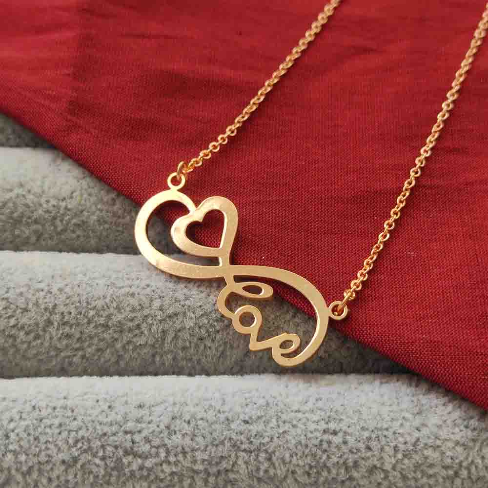 JewelMaze Infinity Heart Shape Chain Pendant - 113114611RG