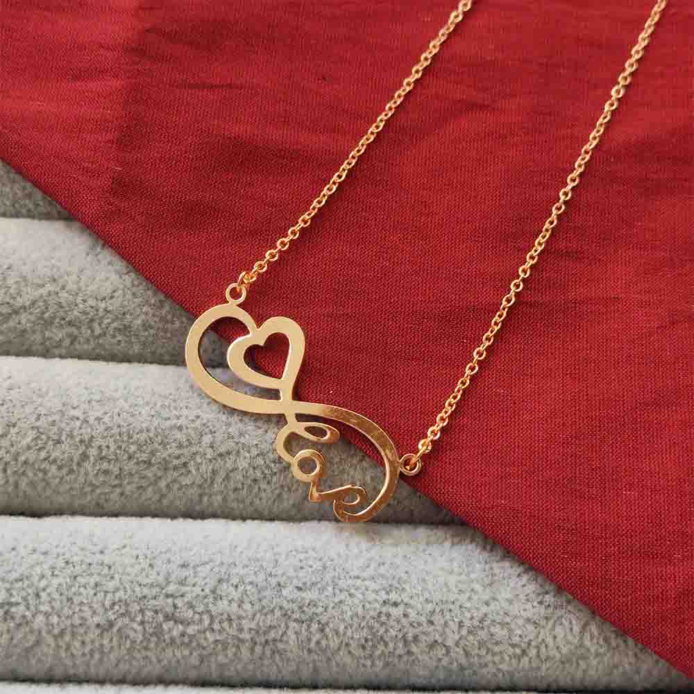 JewelMaze Infinity Heart Shape Chain Pendant - 113114611RG
