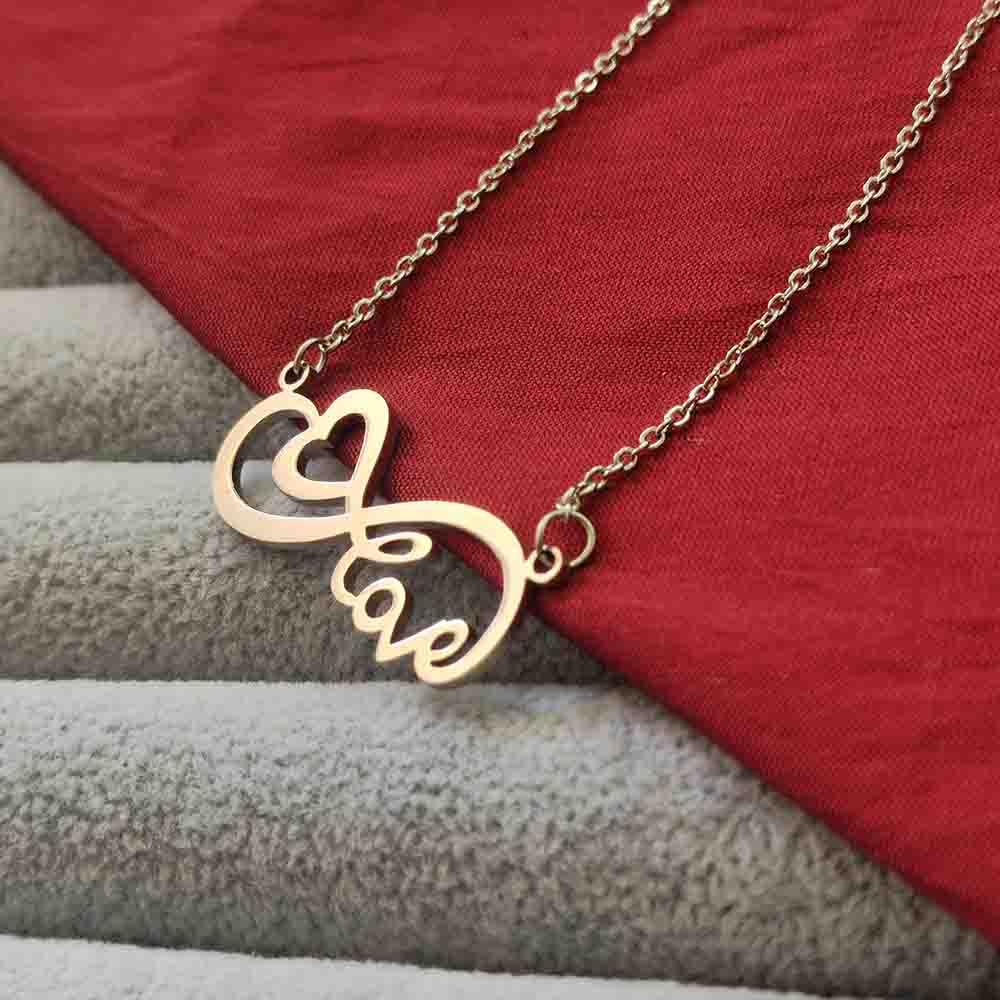 JewelMaze Infinity Heart Shape Chain Pendant - 113114611RG