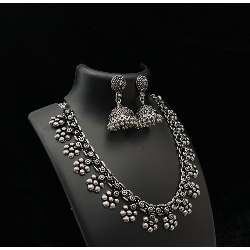 JewelMaze Oxidised Plated Necklace Set - 113114755