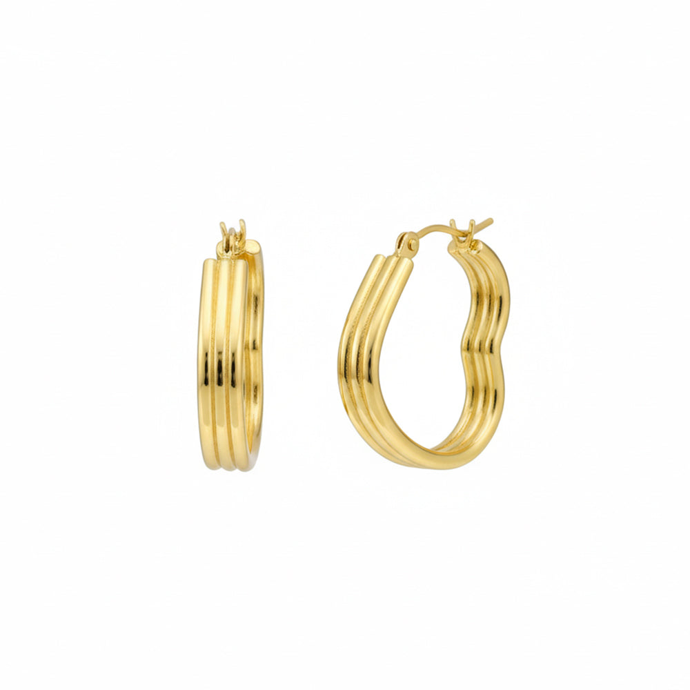 JewelMaze Demi Fine Anti Tarnish Hoop Earrings