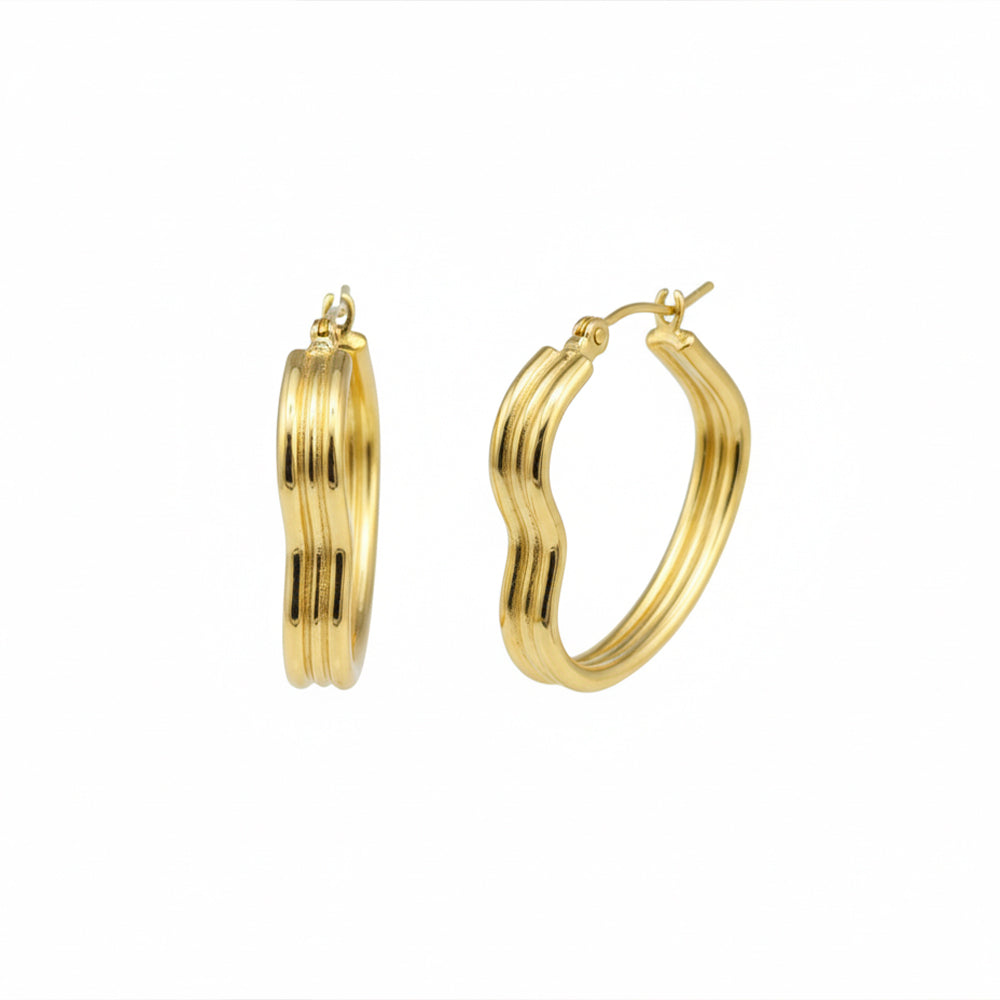 JewelMaze Demi Fine Anti Tarnish Hoop Earrings