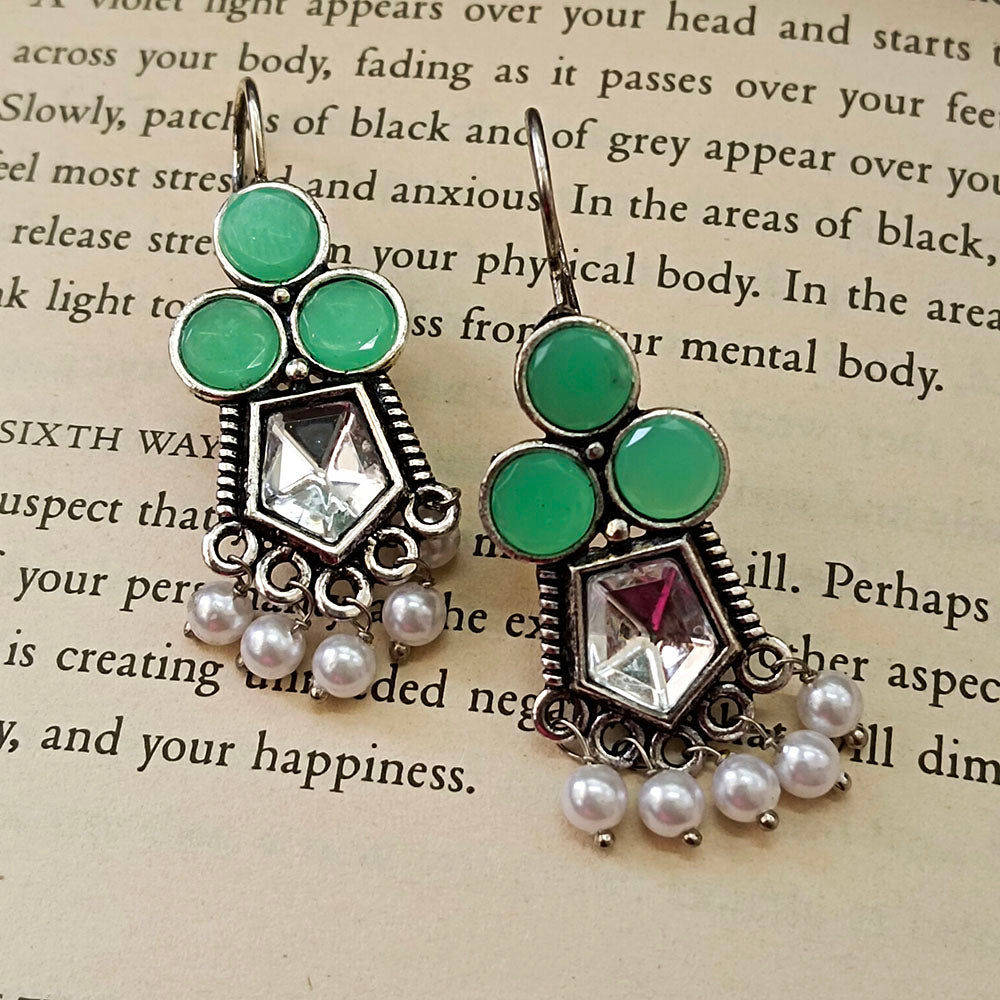 JewelMaze Oxidised Plated Trendy Dangler Earrings