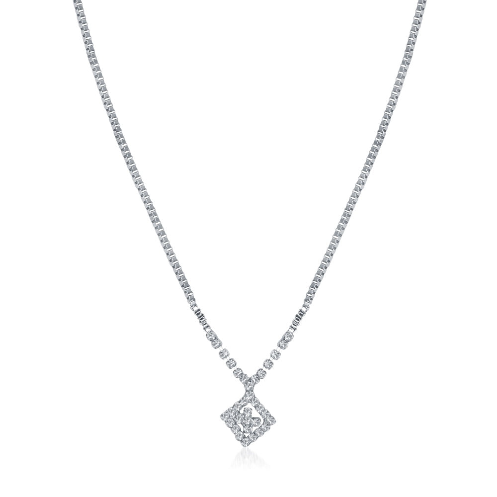 JewelMaze Silver Plated Necklace Set With Bracelet