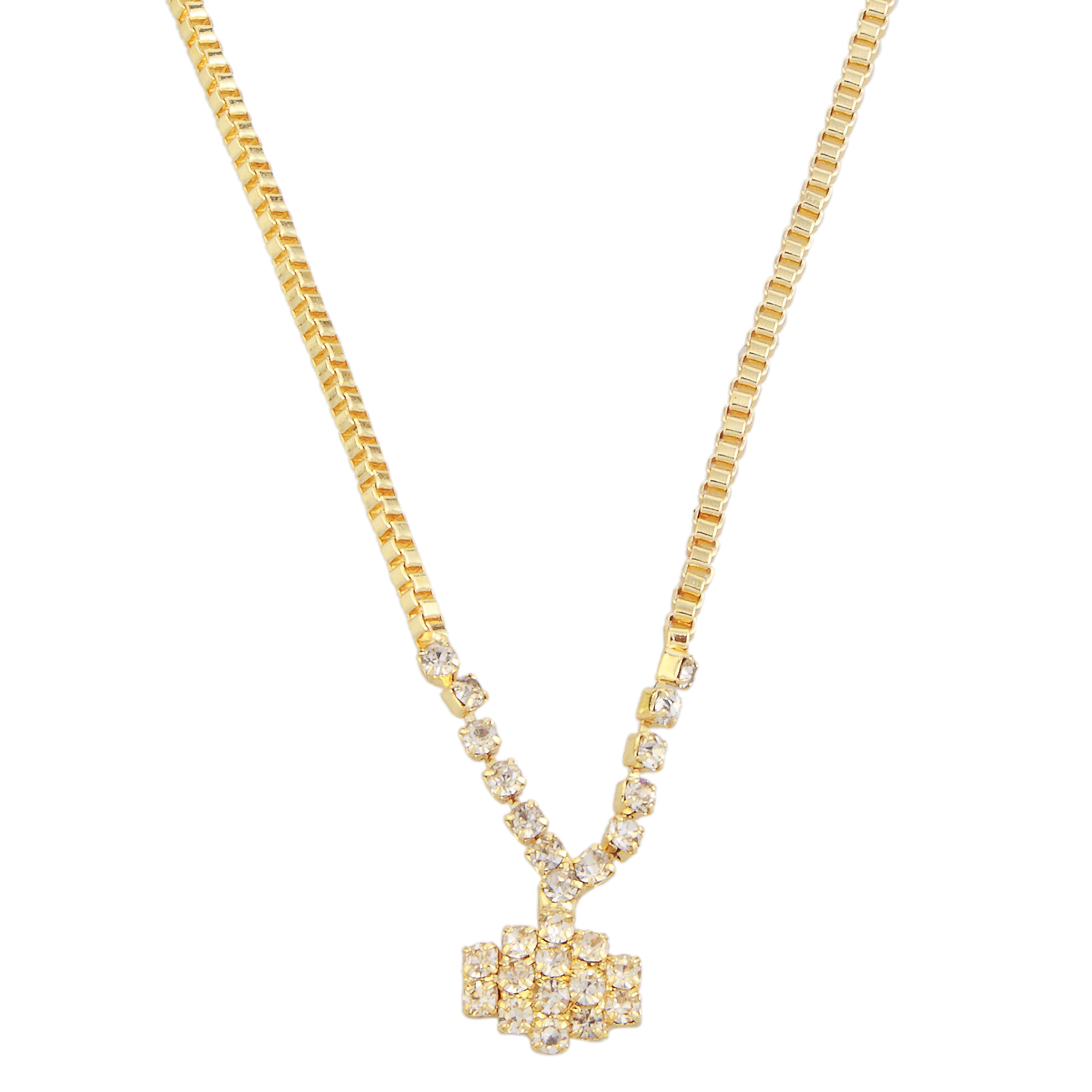 JewelMaze Gold Plated Stone Necklaces Set with Bracelet