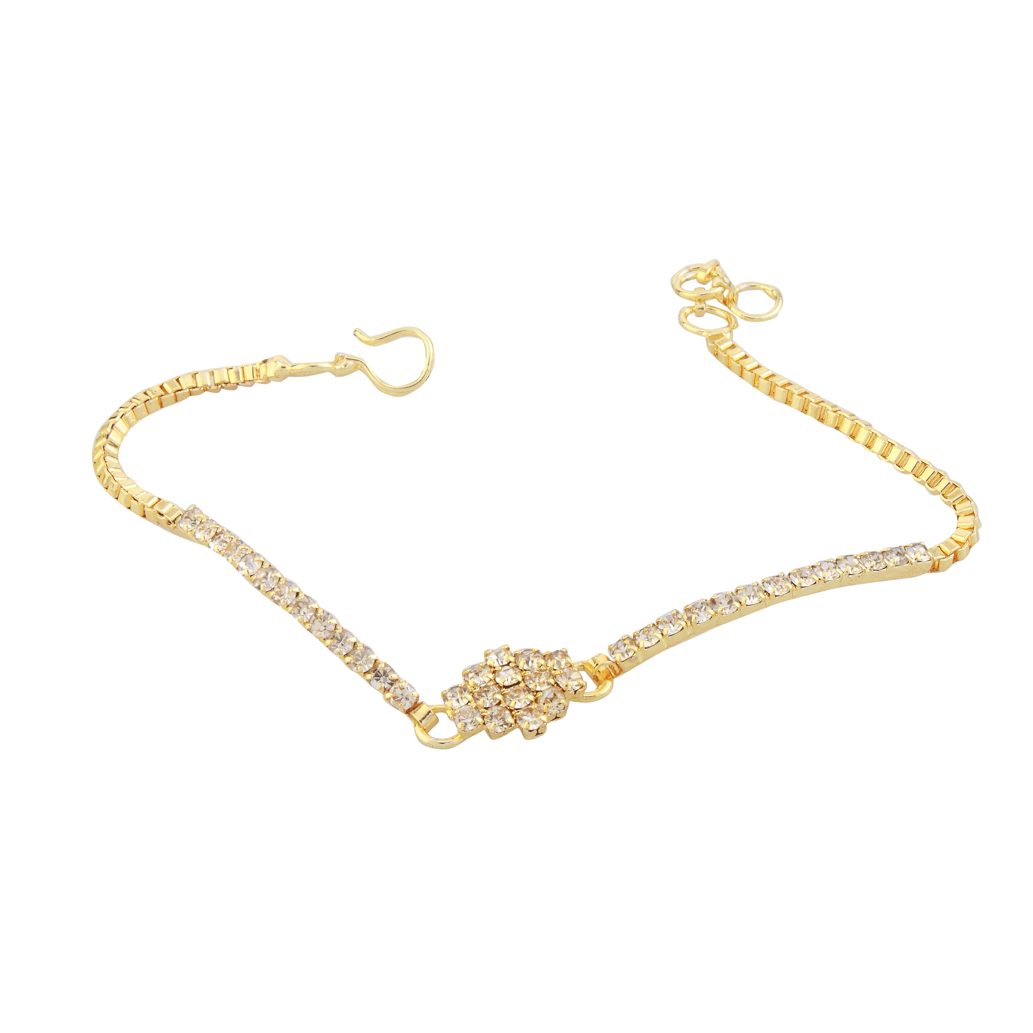 JewelMaze Gold Plated Stone Necklaces Set with Bracelet