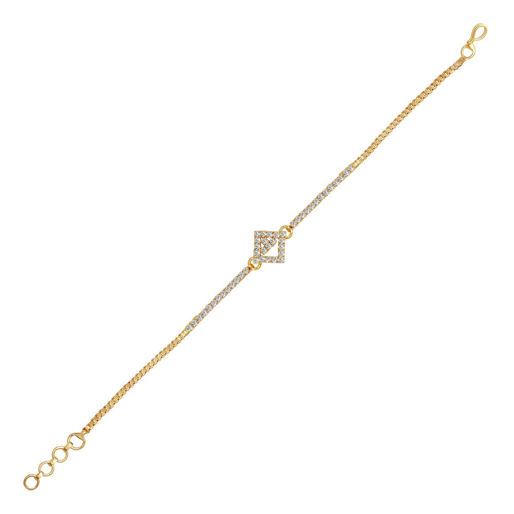 JewelMaze Stone Gold Plated Necklaces Set With Bracelet