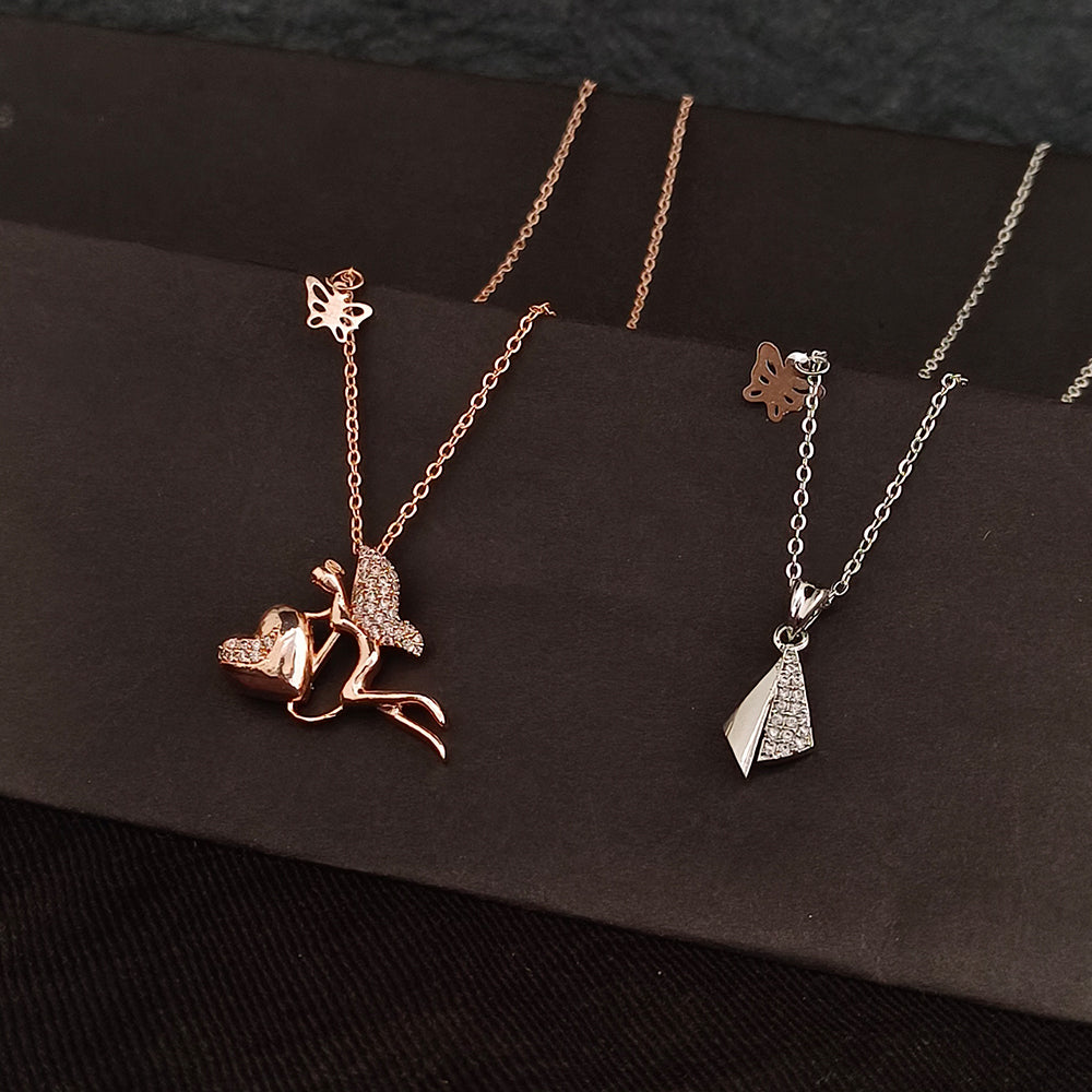 The Z Collection AD Diamond Magic Fairy Angle Chain Pack Of 2 Pendants - 12521005ML