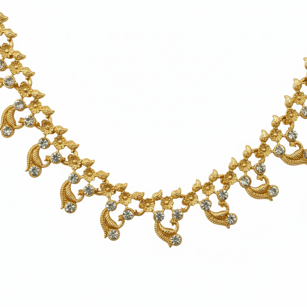 JewelMaze Gold Plated Austrian Stone Necklace Set