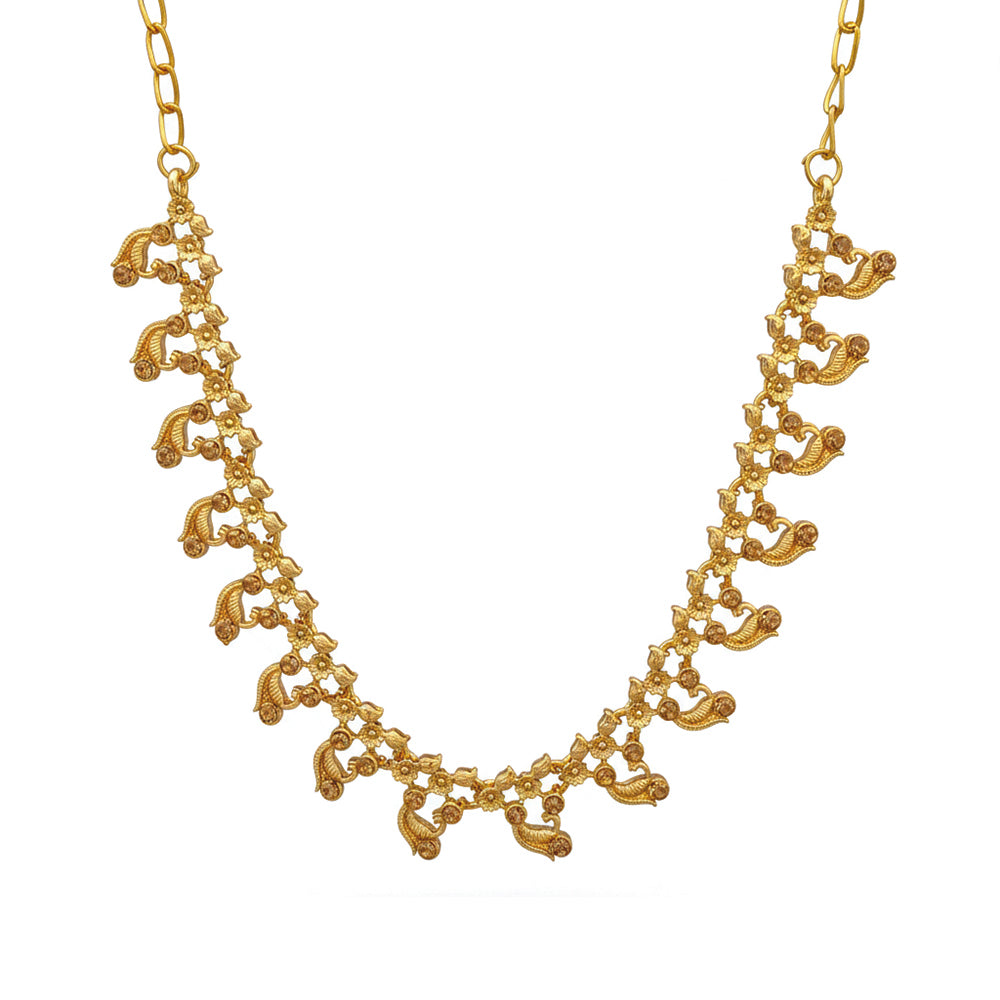 JewelMaze Gold Plated Austrian Stone Necklace Set