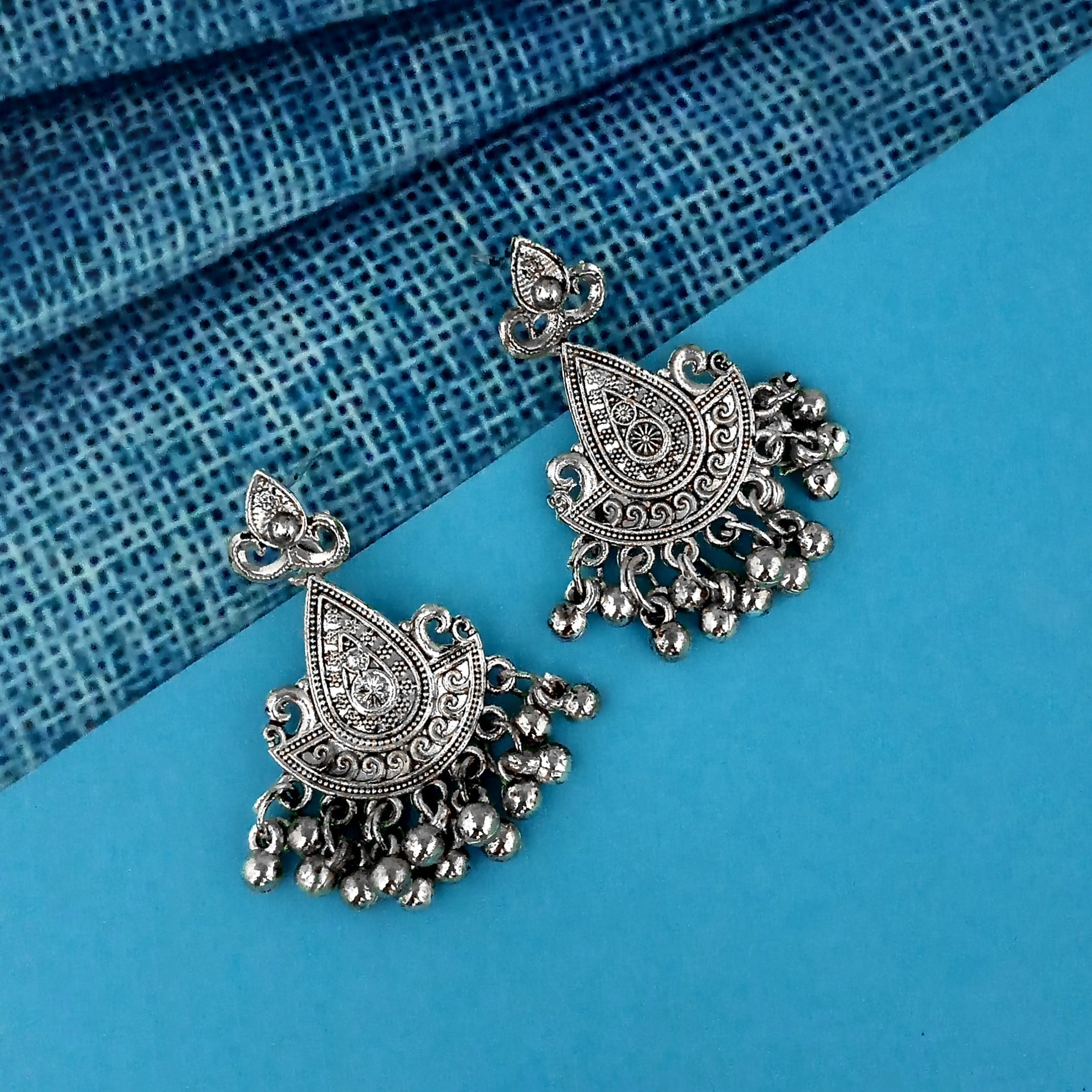 JewelMaze Oxidised Plated Stylish Earrings