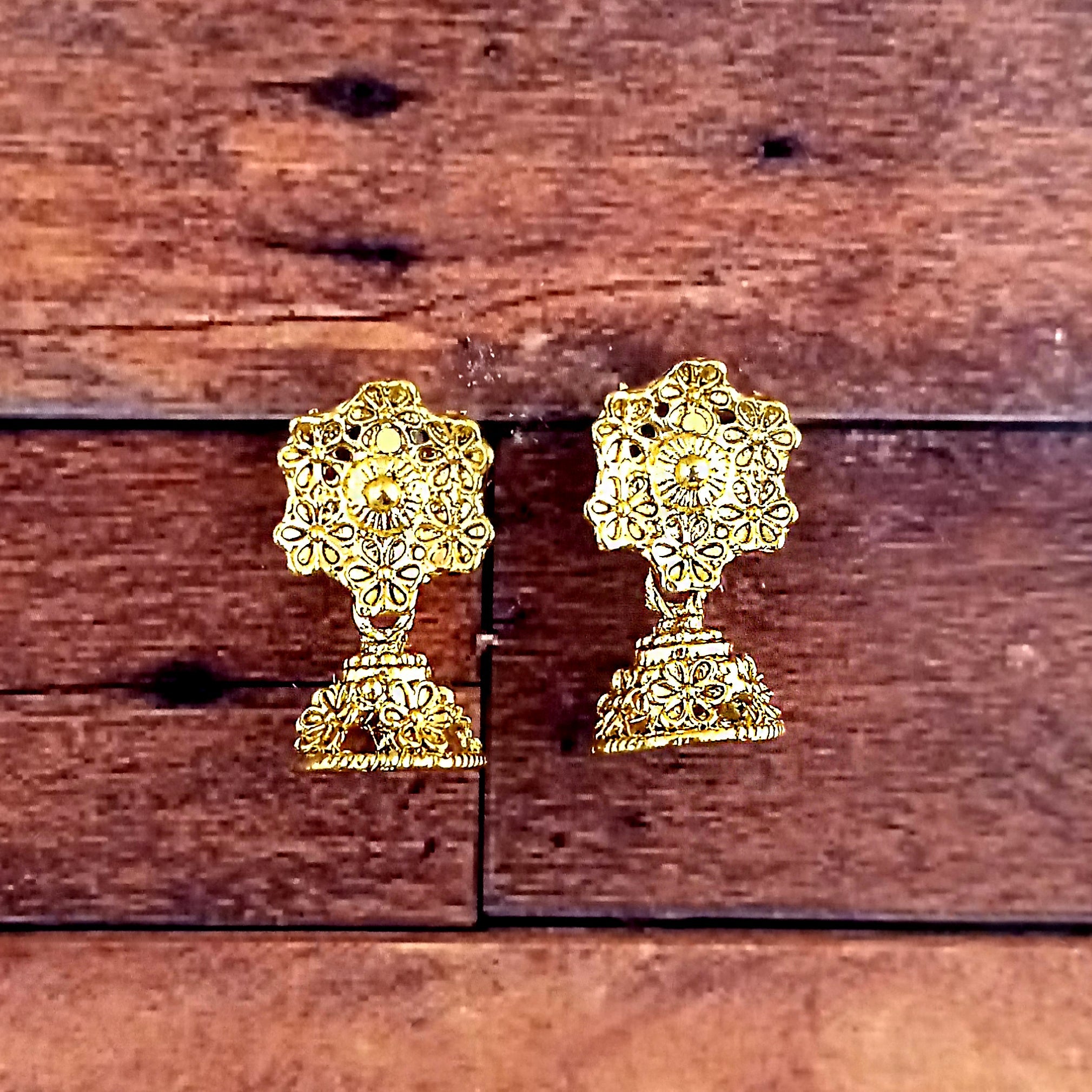 JewelMaze Gold Plated Small Jhumki Earrings