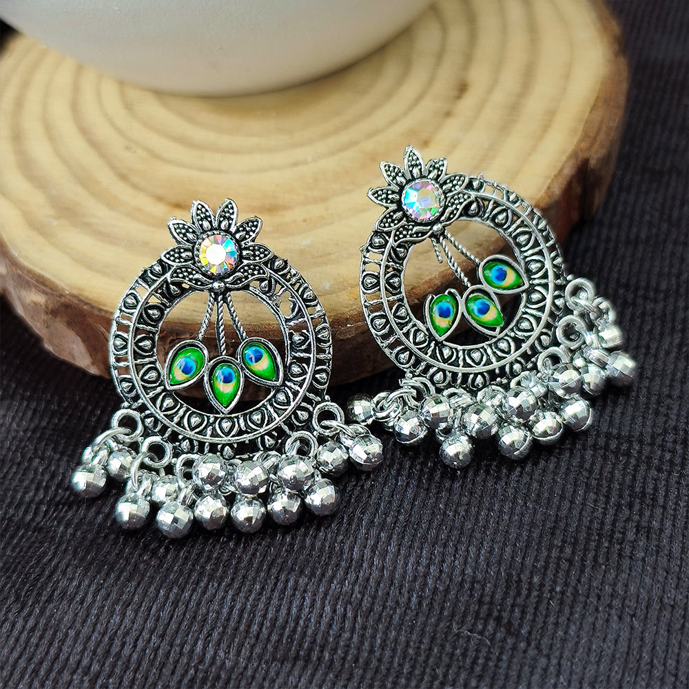 Jewelmaze Oxidised Plated Dangler Earrings