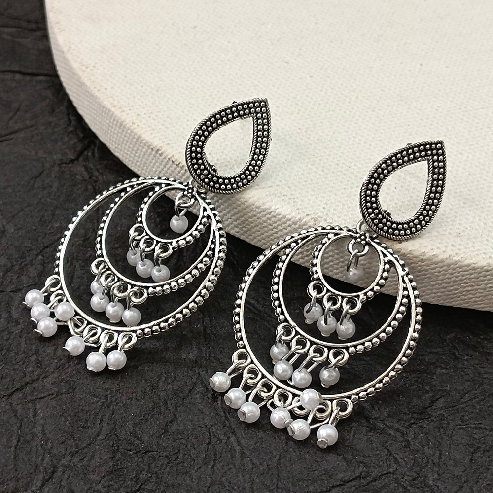 JewelMaze Oxidised Plated Stylish Round ShapeEarrings