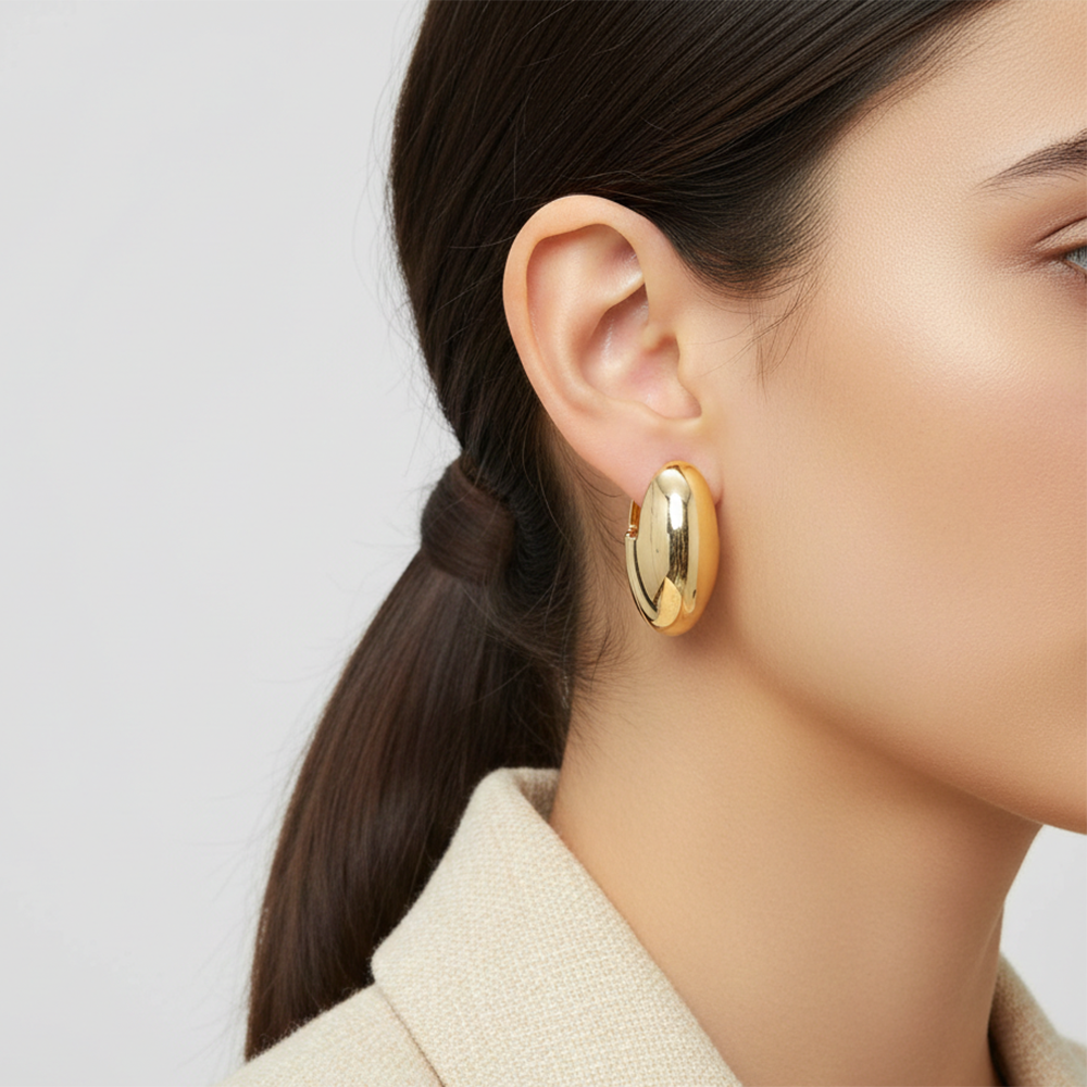 JewelMaze Oval Shape Anti Tarnish Earrings