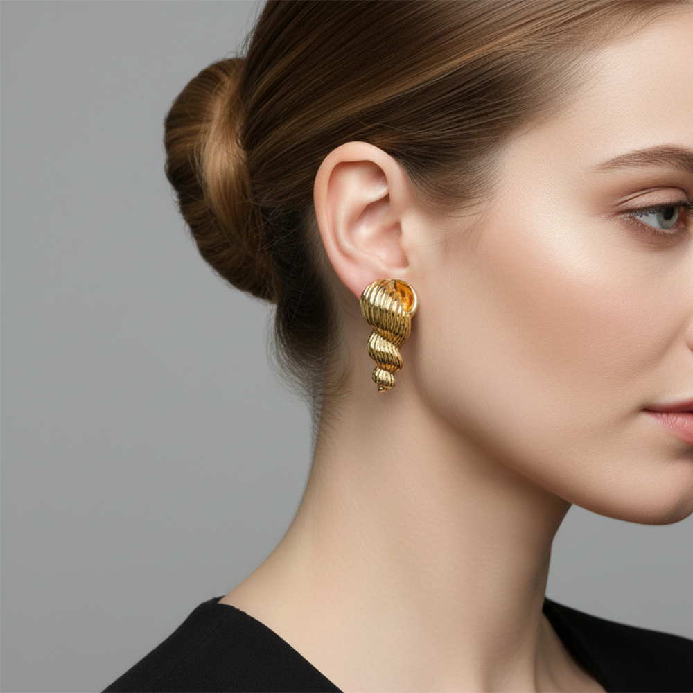 JewelMaze Shell Style Anti Tarnish Earrings