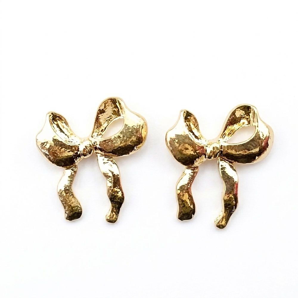 JewelMaze Trendy Anti Tarnish Ribbon Bow Earrings for Women