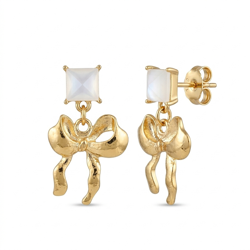 JewelMaze Unique Bow Knot Anti Tarnish Earrings