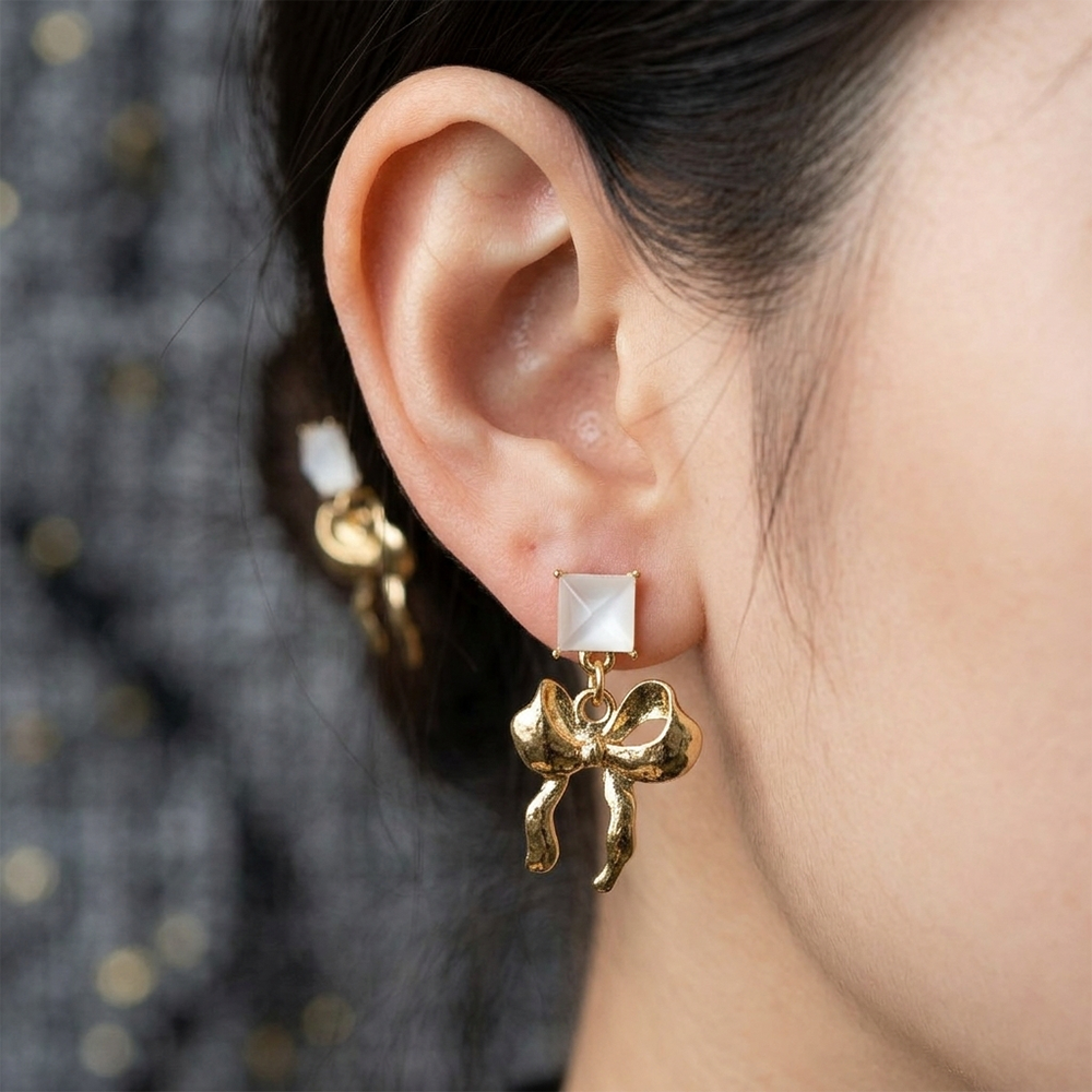 JewelMaze Unique Bow Knot Anti Tarnish Earrings