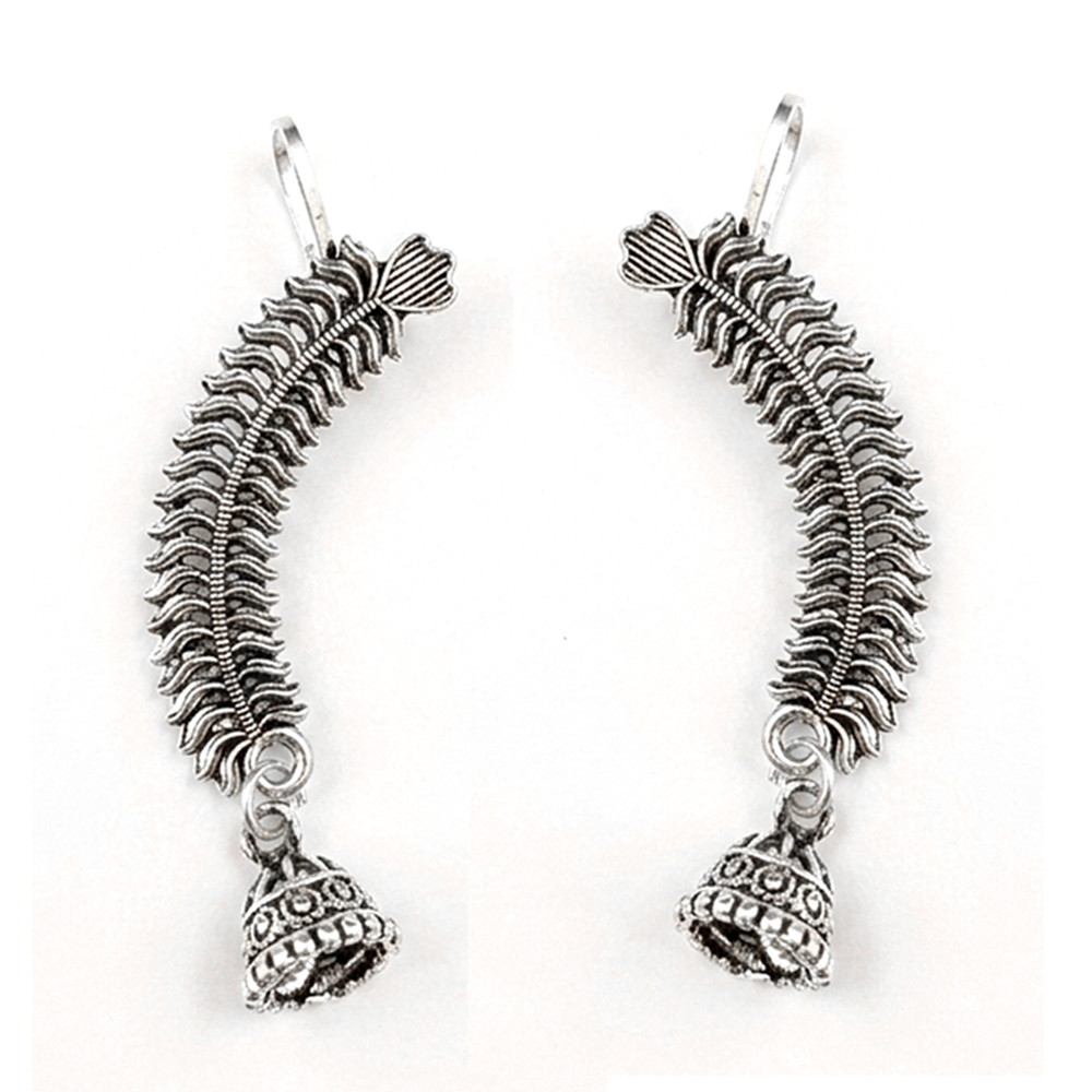 JewelMaze Oxidised Plated Stylish Jhumki Ear Cuff For Women And Girls