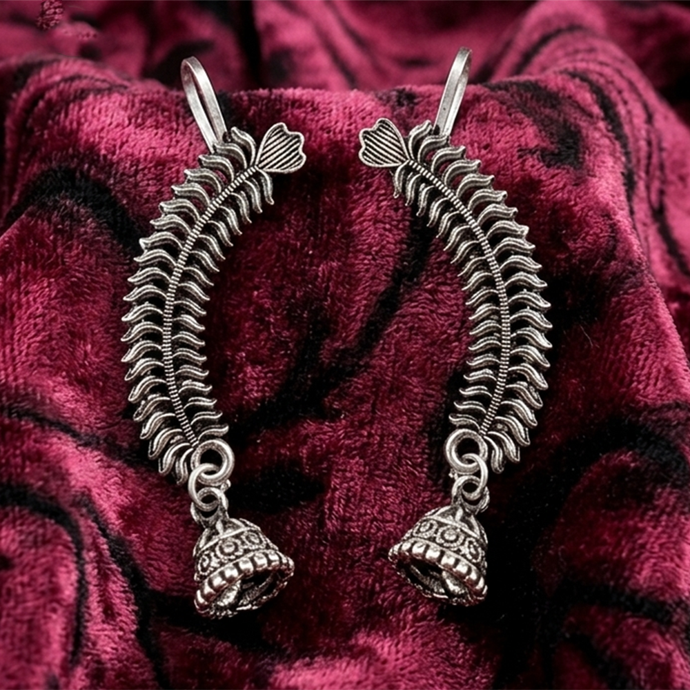 JewelMaze Oxidised Plated Stylish Jhumki Ear Cuff For Women And Girls