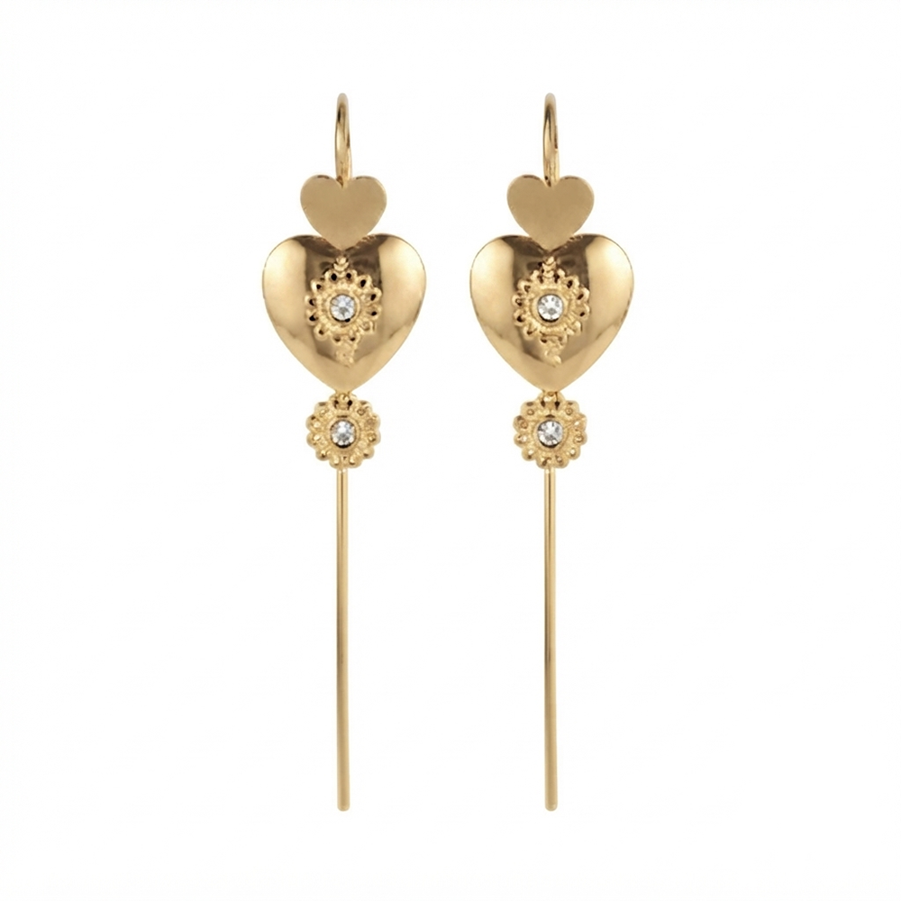 JewelMaze Gold Plated Heart Shape Ear cuff
