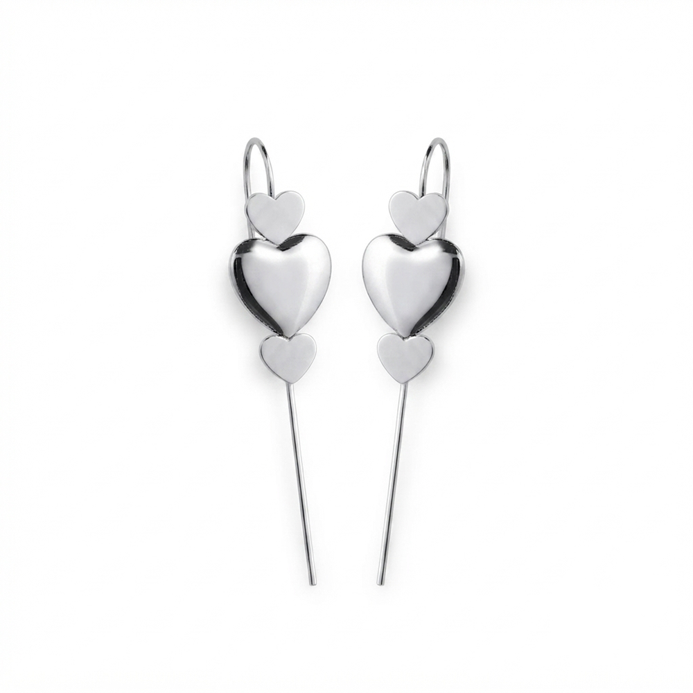 JewelMaze Oxidised Plated Heart Shape Ear cuff