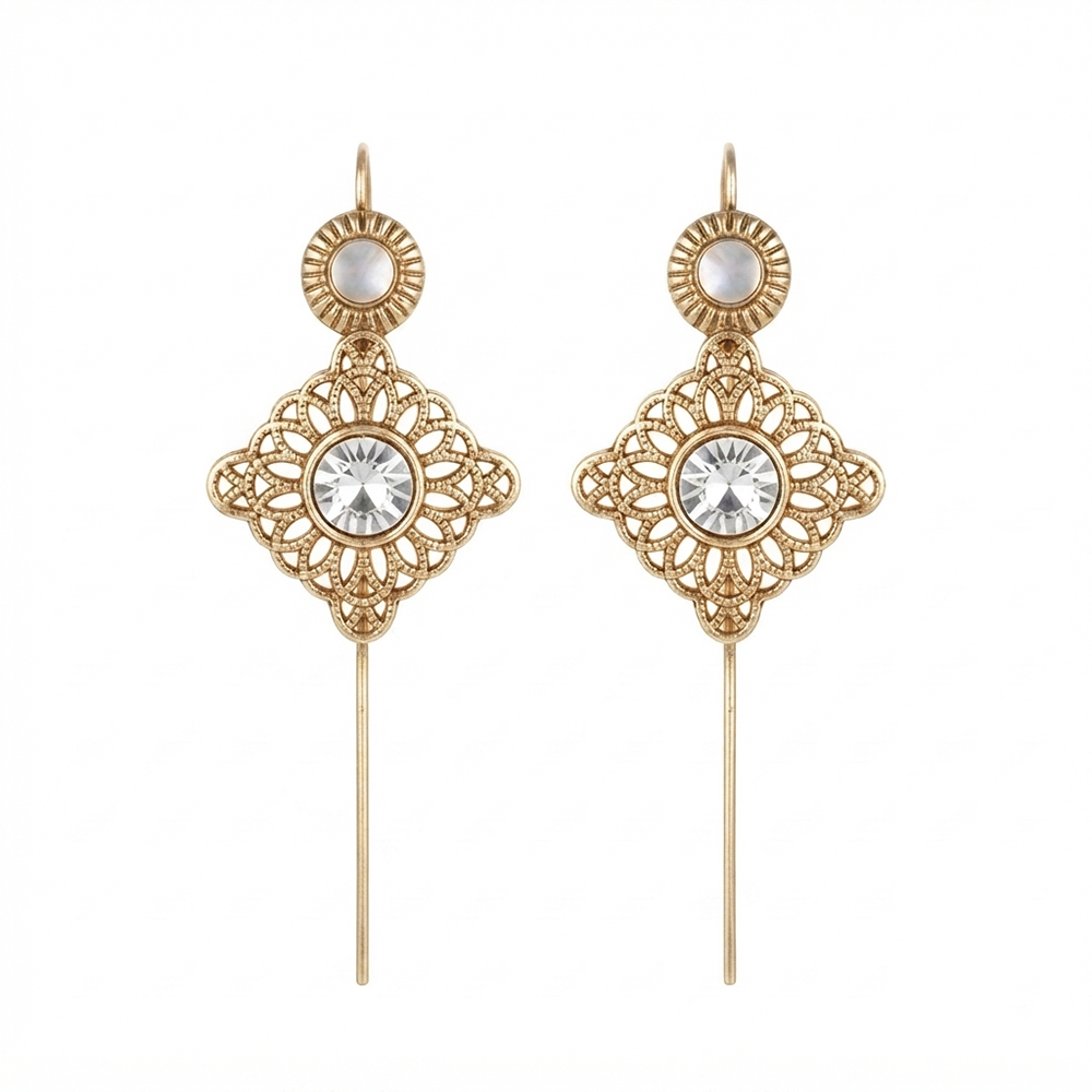 JewelMaze Gold Plated Oval Ear cuff