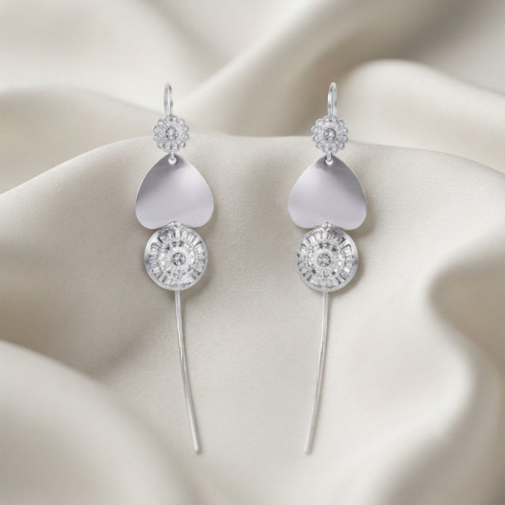 JewelMaze Oxidised Plated Heart Shape Ear cuff