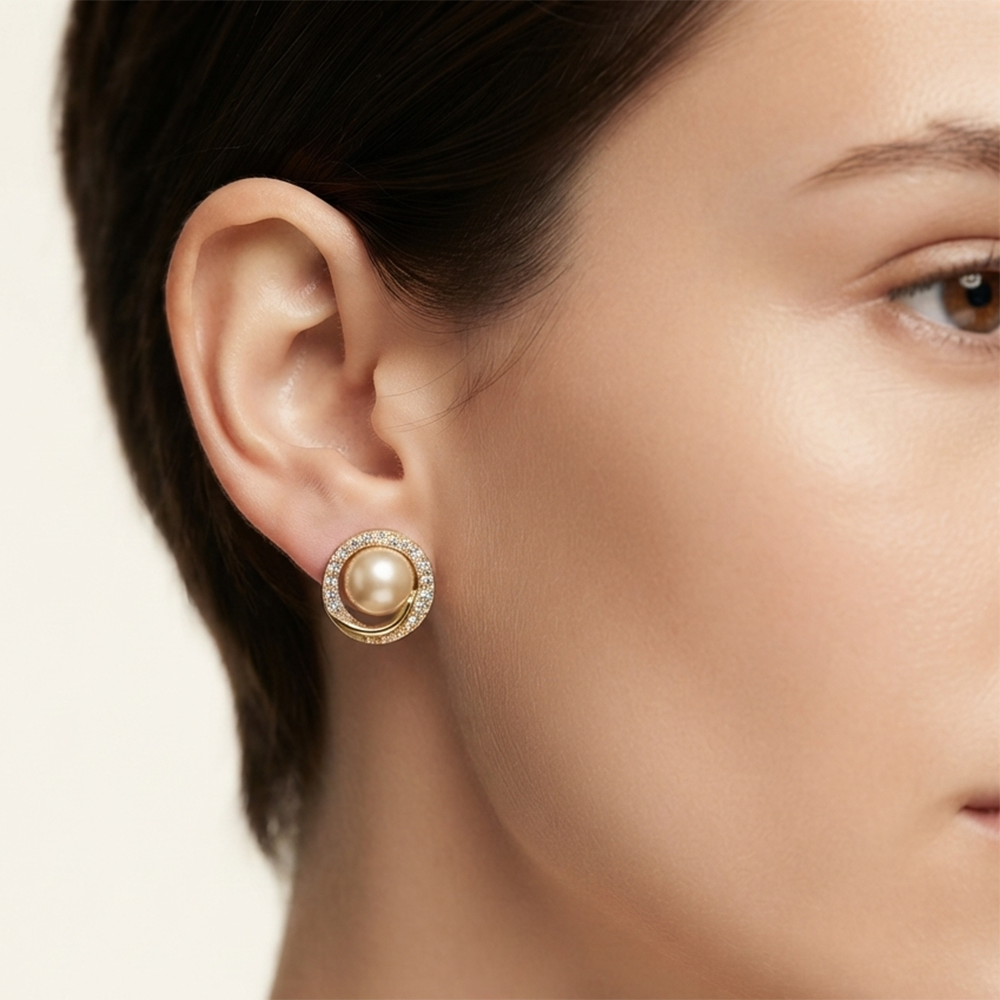 JewelMaze Exclusive Gold Plated Crystal Stone Elegant Earrings