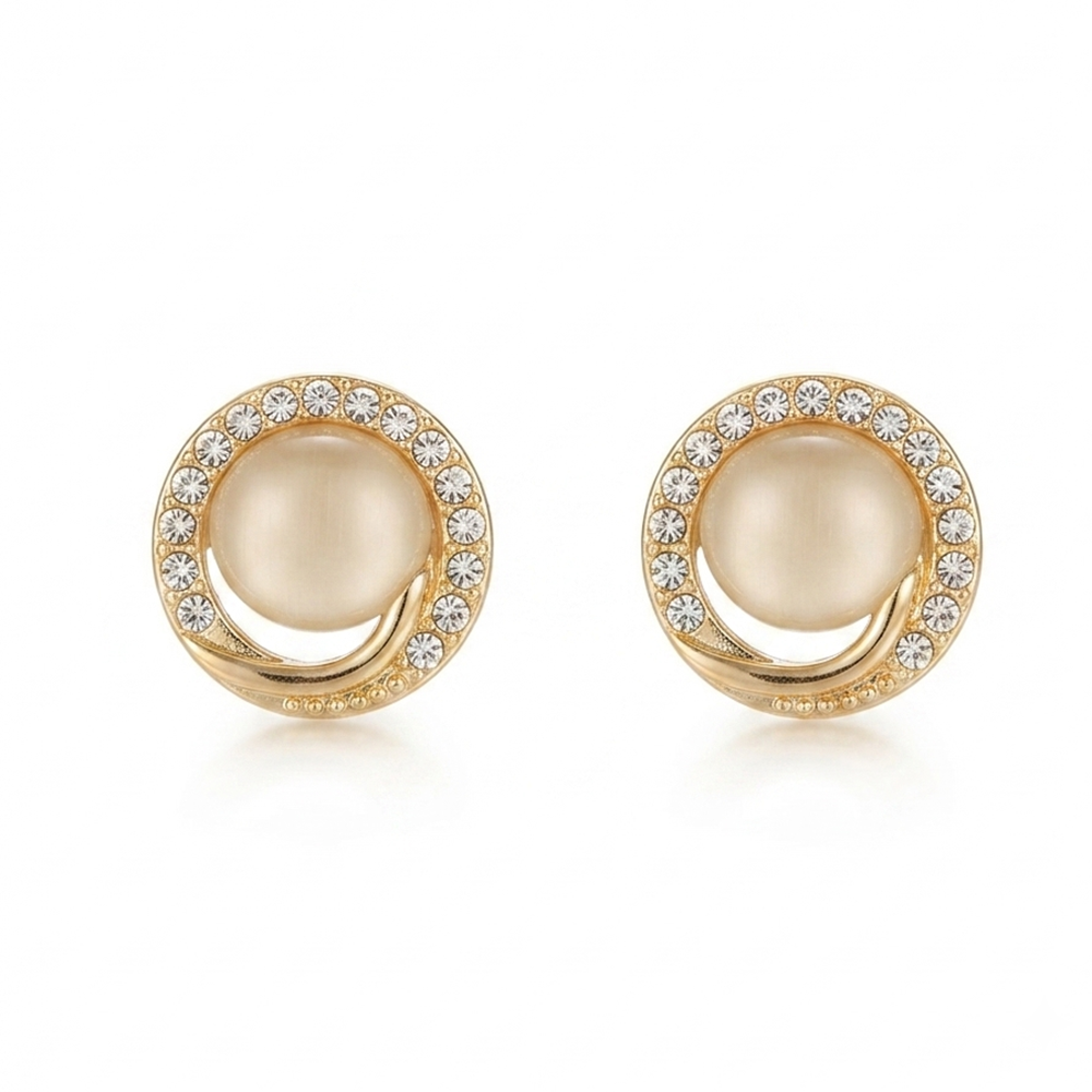 JewelMaze Exclusive Gold Plated Crystal Stone Elegant Earrings