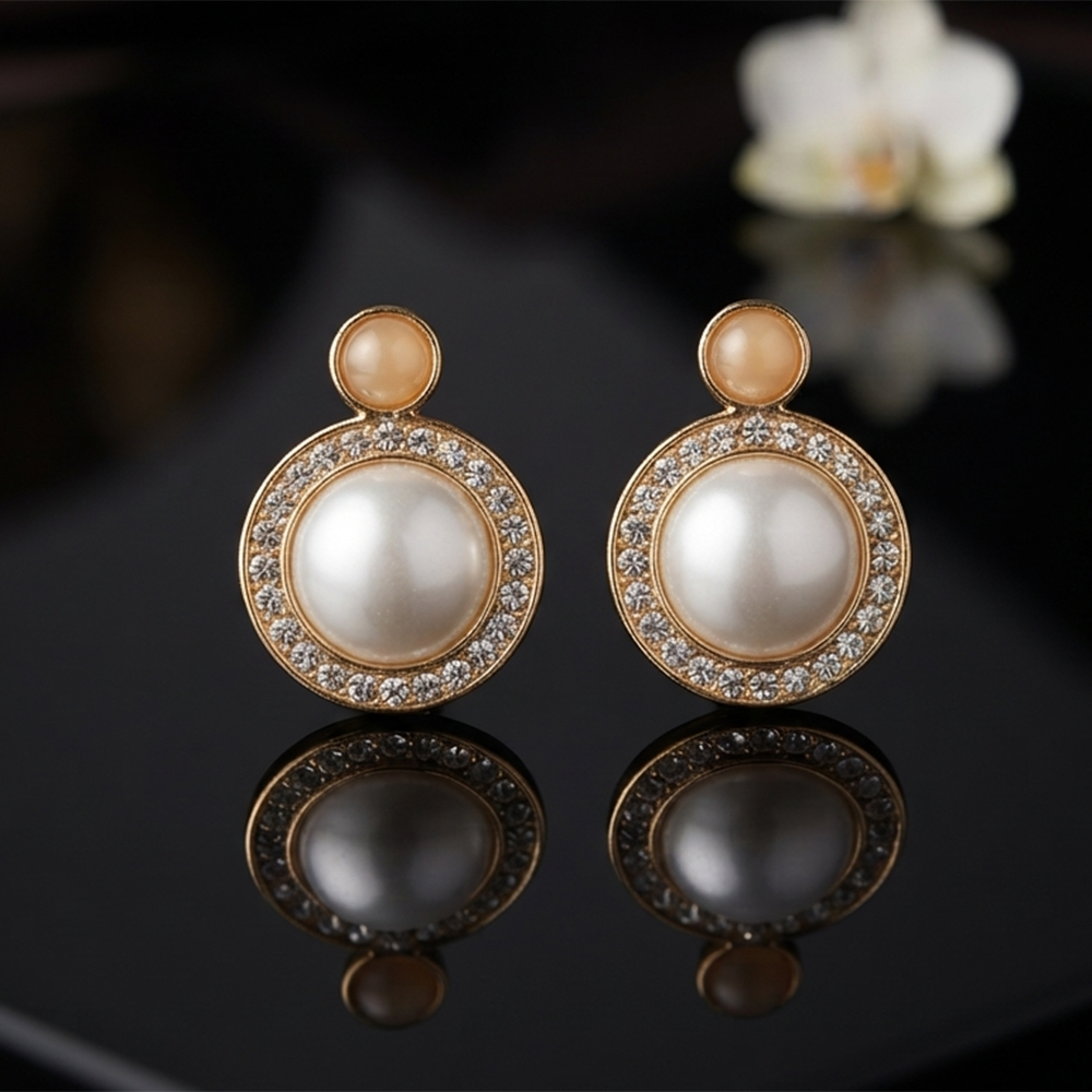 JewelMaze Exclusive Gold Plated Crystal Stone Elegant Earrings