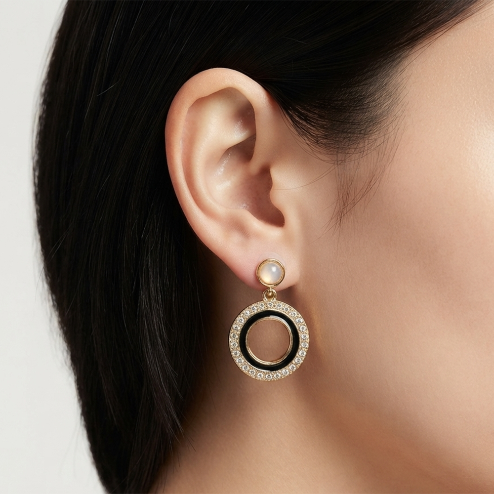 JewelMaze Exclusive Gold Plated Crystal Stone Elegant Earrings