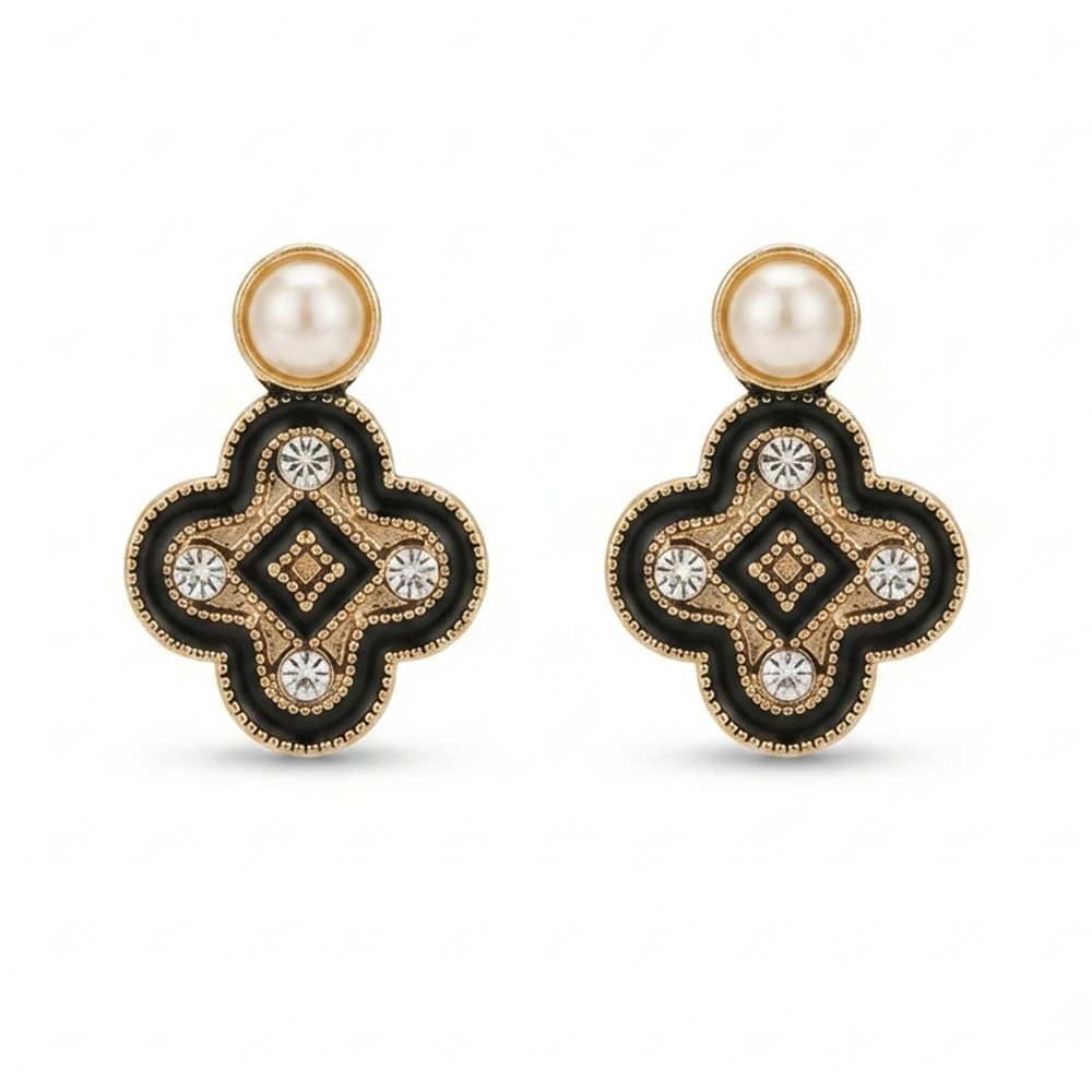 JewelMaze Exclusive Gold Plated Crystal Stone Elegant Earrings