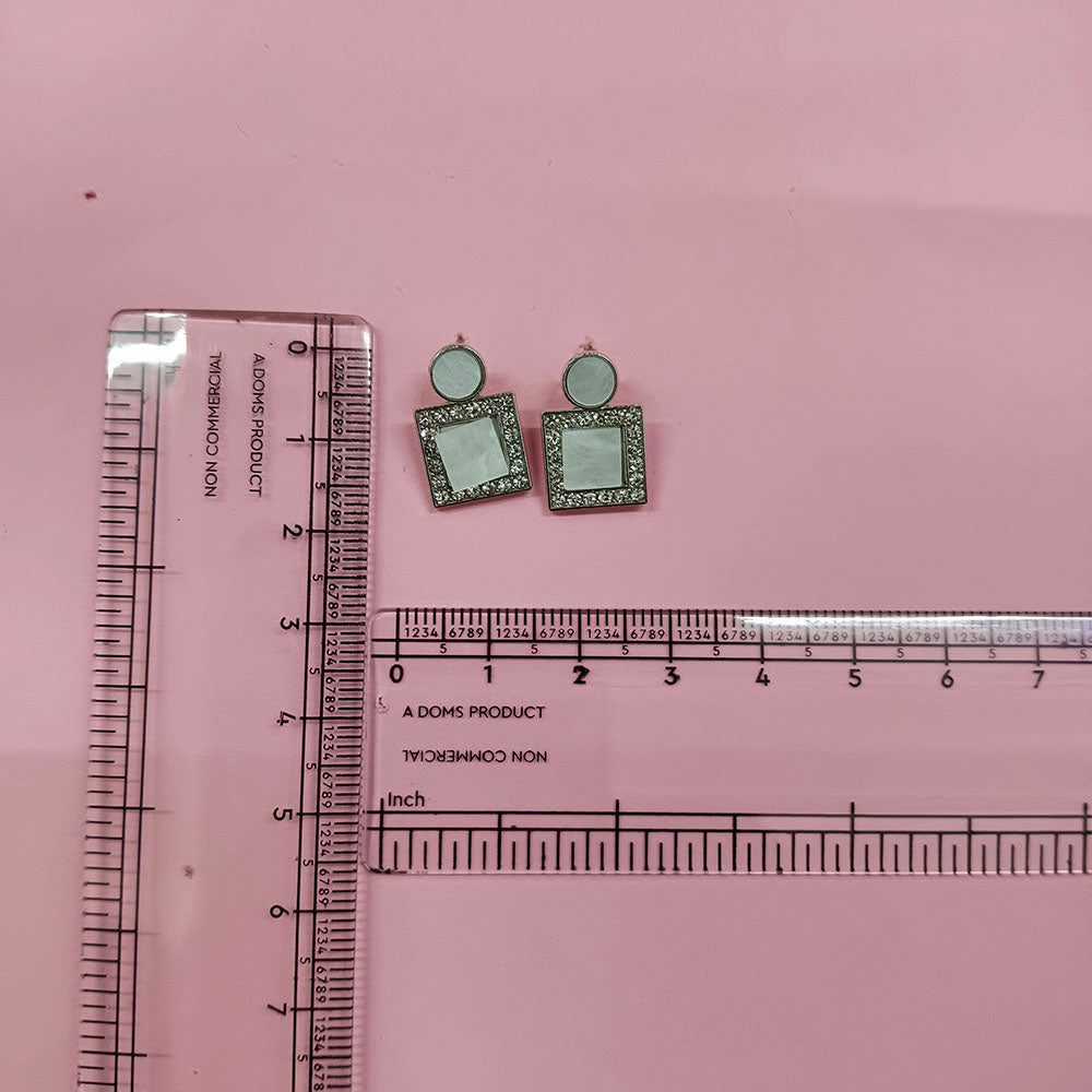 JewelMaze Premium Silver Plated Crystal Stone Statement Stud Earrings for Women