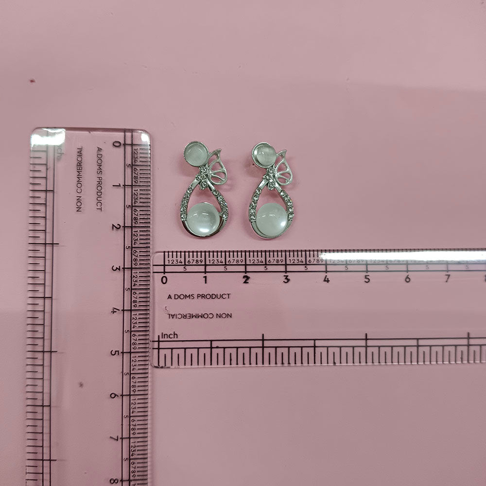 JewelMaze Premium Silver Plated Crystal Stone Statement Stud Earrings for Women