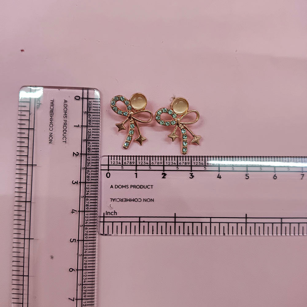 JewelMaze Stylish Rose Gold Plated Crystal Stone Office Wear Earrings