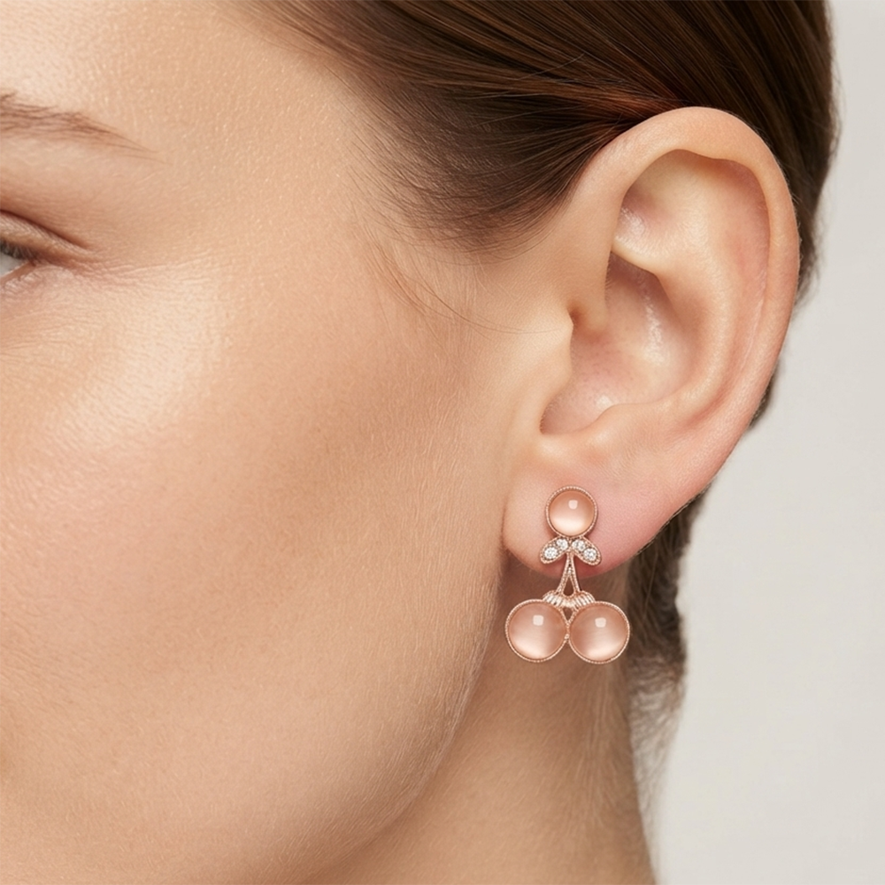 JewelMaze Stylish Rose Gold Plated Crystal Stone Office Wear Earrings