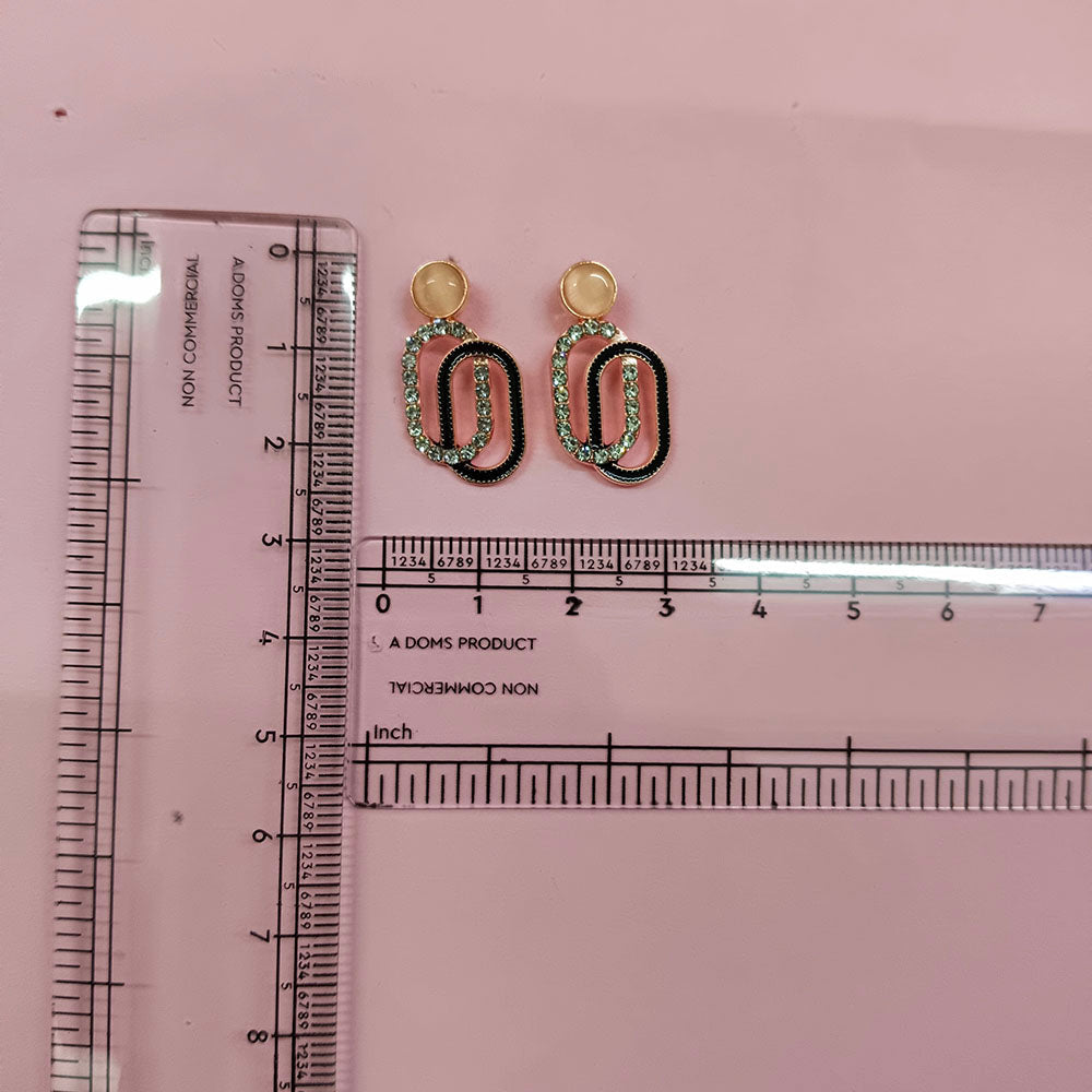 JewelMaze Stylish Rose Gold Plated Crystal Stone Office Wear Earrings