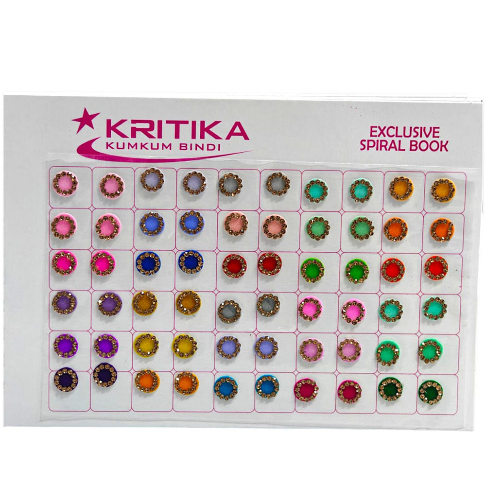 JewelMaze Multicolour Stone Bindis – Reusable Forehead Stickers for Women