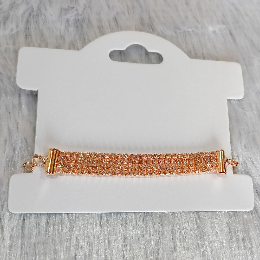 JewelMaze Austrian Stone Rose Gold Plated Fashionable Bracelet For Girls and Women