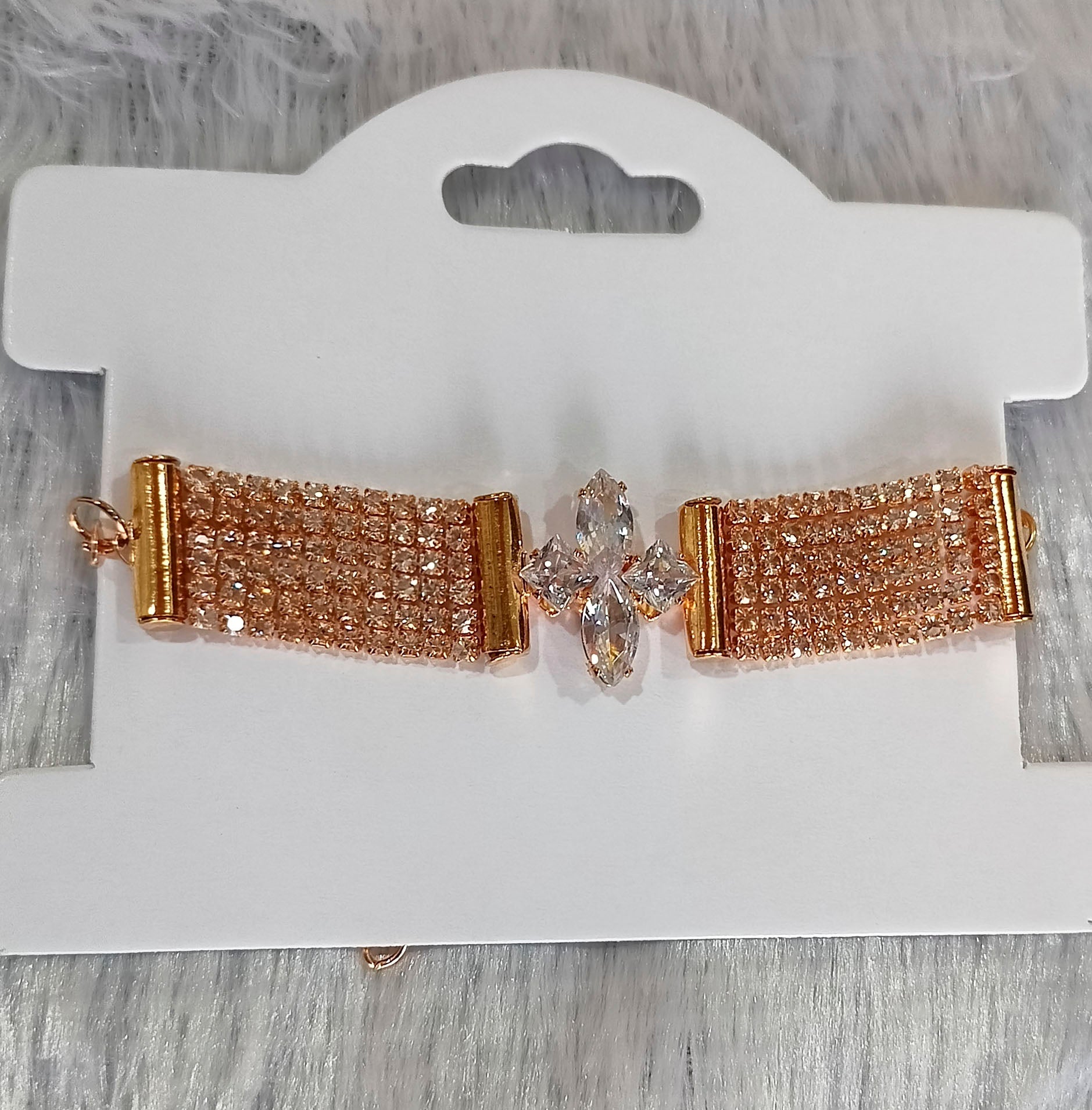 JewelMaze Austrian Stone Rose Gold Plated Fashionable Bracelet For Girls and Women