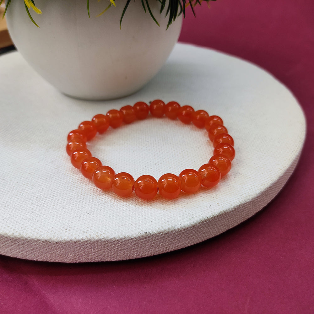JewelMaze Carnelian Beads Bracelet - 1404701