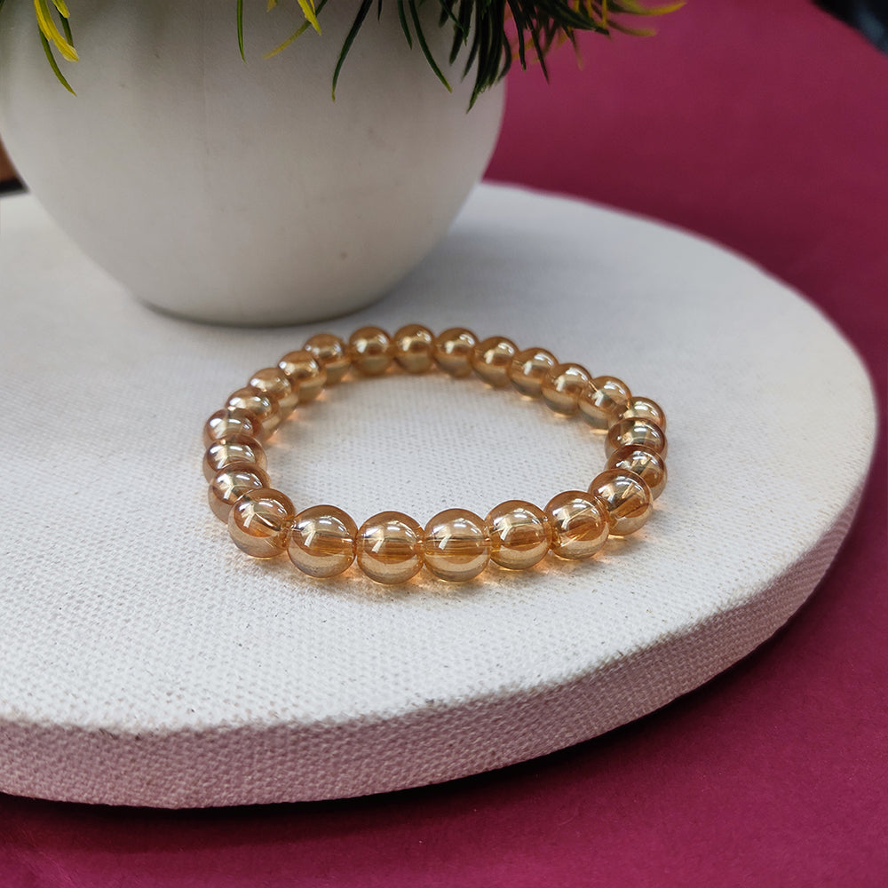 JewelMaze Golden Beads Bracelet - 1404706